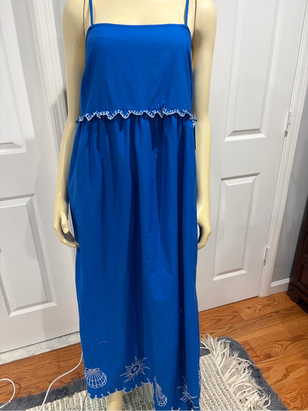 Bright Blue Spaghetti Strap Maxi Dress/ Size Medium